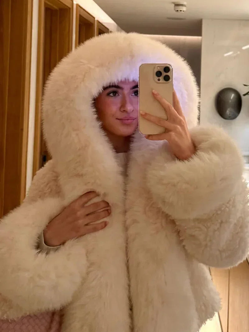 Jemma - Women's Wrap Coat with Hood - photo 11