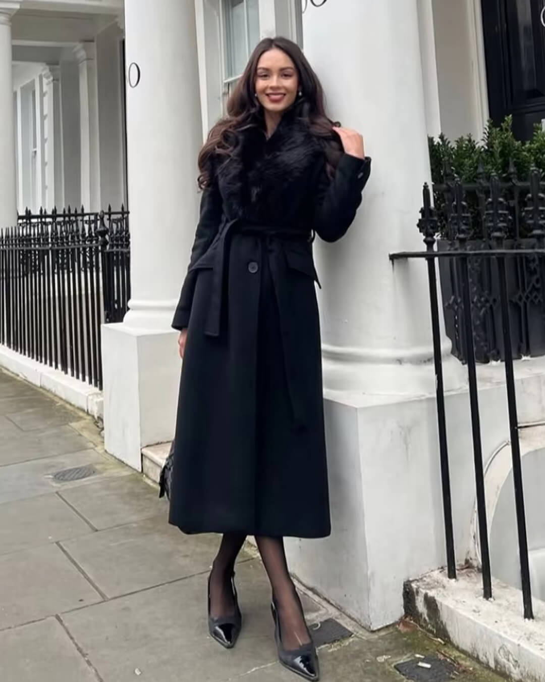 Jenna - Women's Wrap Coat with Button Front - photo 2