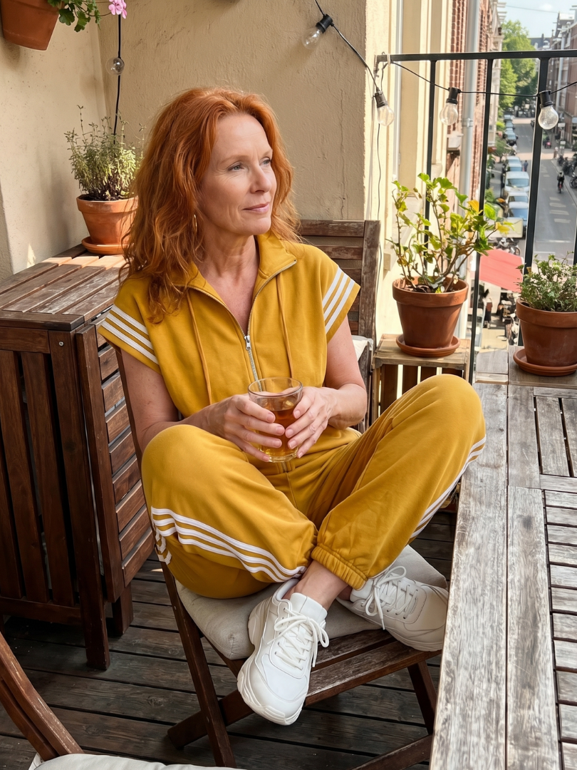 Jennie - Women's Zip Front Jumpsuit with Stripe Panels - photo 22