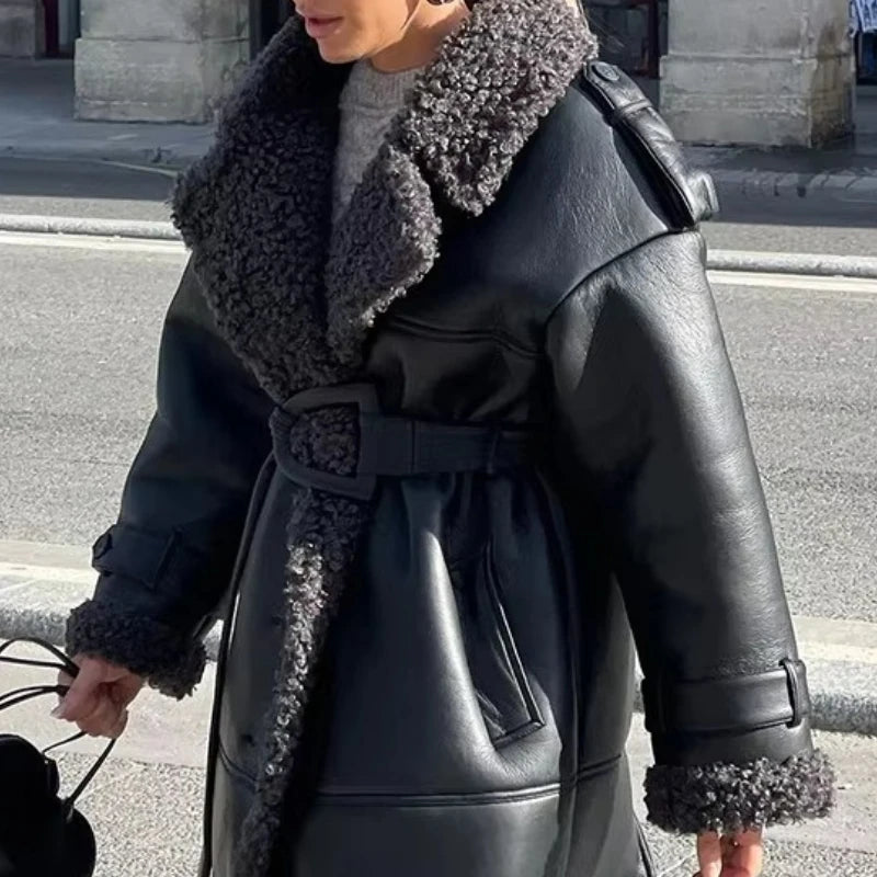Jessie - Women's Relaxed Coat with Tie Belt - photo 2