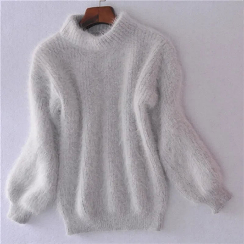 Joan - Women's High Collar Soft Knit Sweater - photo 4