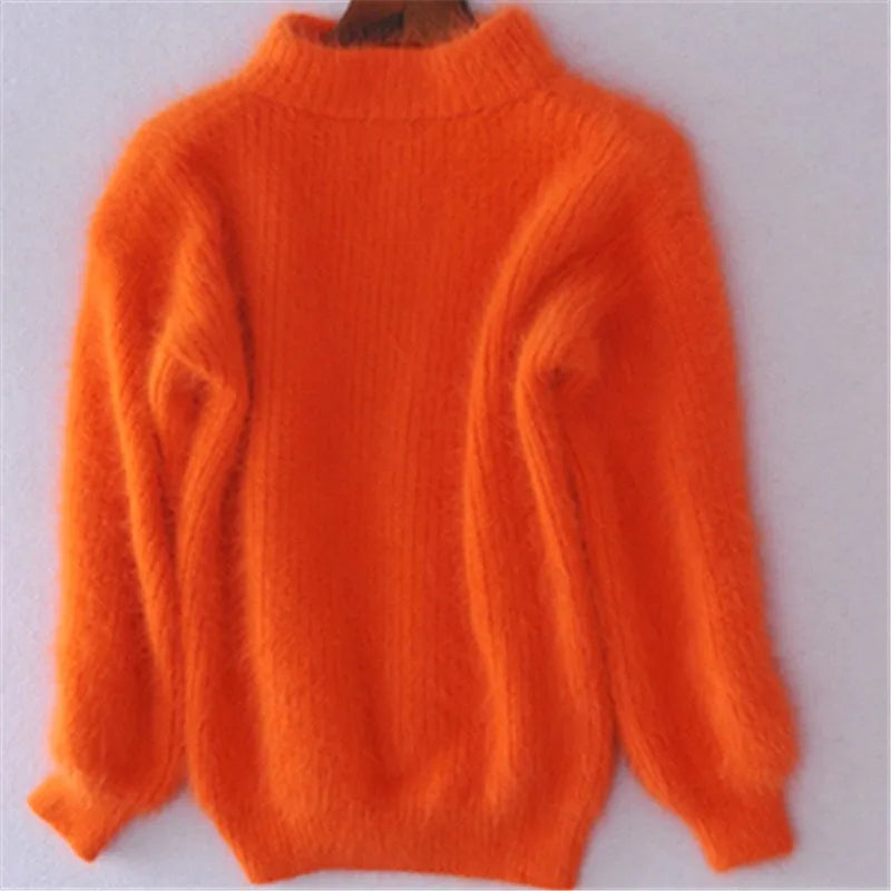 Joan - Women's High Collar Soft Knit Sweater - photo 6