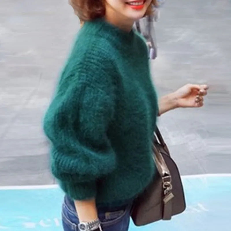 Joan - Women's High Collar Soft Knit Sweater - photo 7