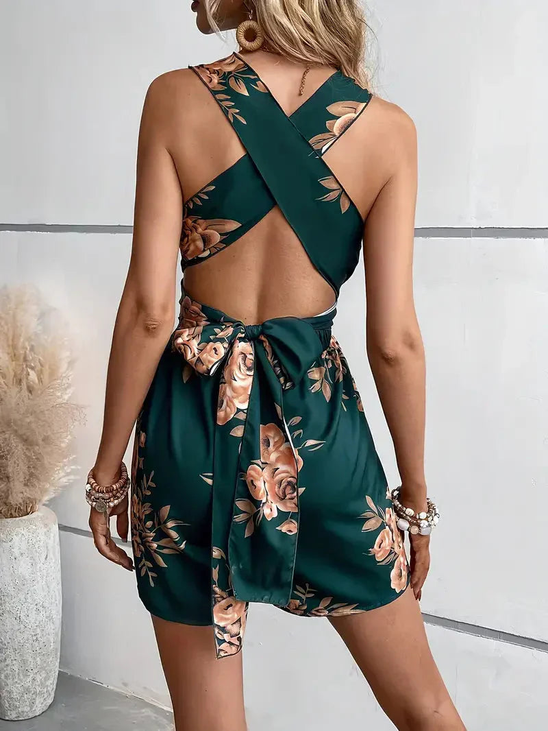 Joann - Women's Floral Halter Neck Short Jumpsuit - photo 7