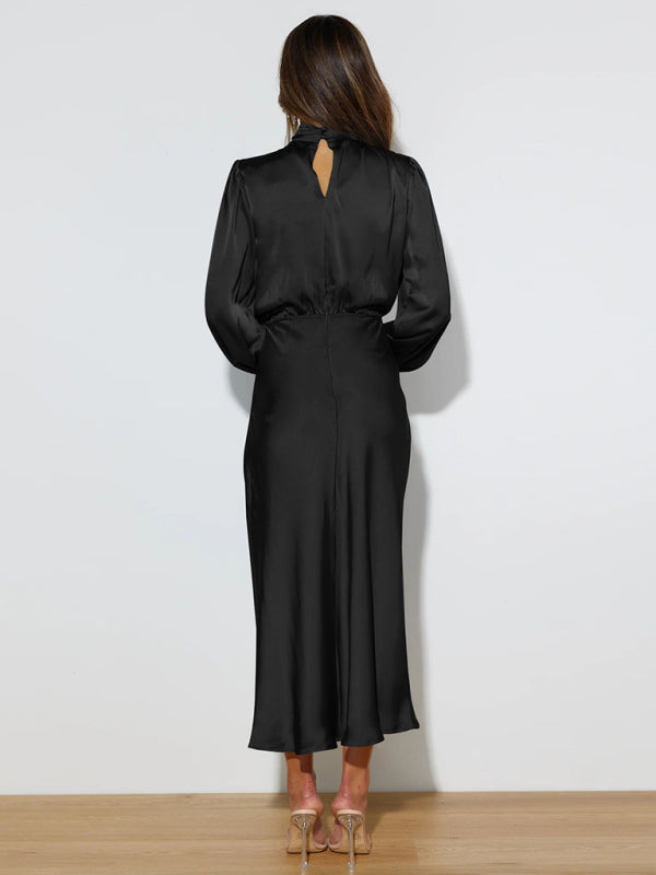 Jocelyn - Women's High Neck Maxi Dress with Long Sleeves - photo 19