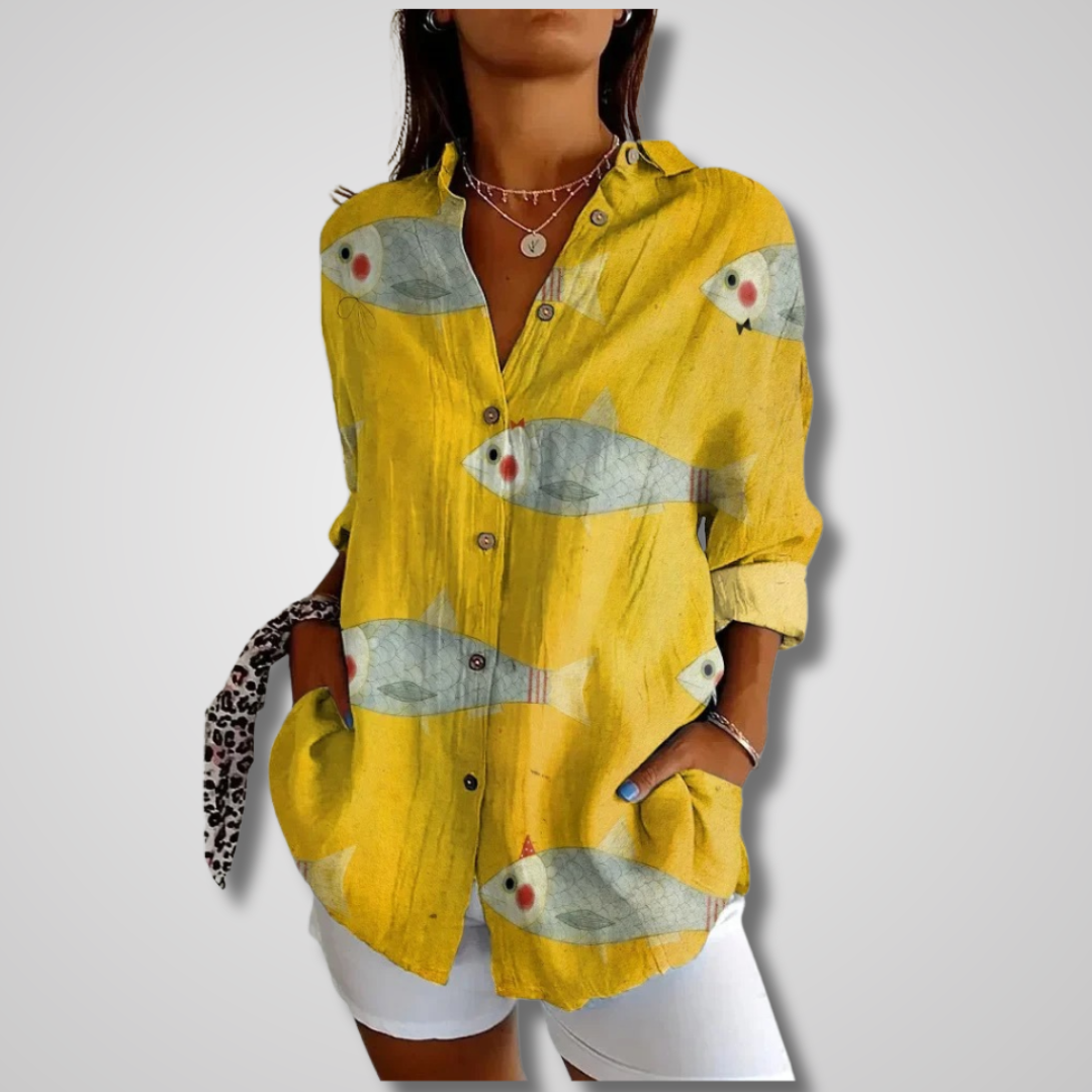 Jonelle - Women's Relaxed Vintage Style Shirt - photo 5