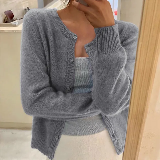 Judith - Women's Cropped Knit Cardigan - photo 1