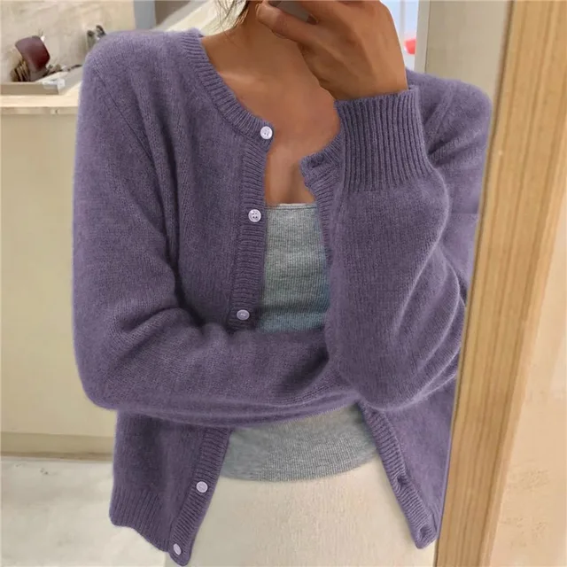 Judith - Women's Cropped Knit Cardigan - photo 4