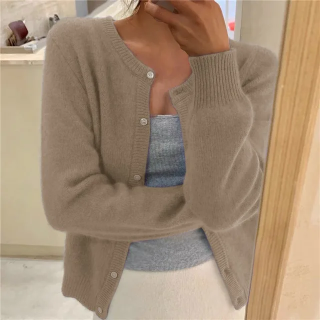 Judith - Women's Cropped Knit Cardigan - photo 5