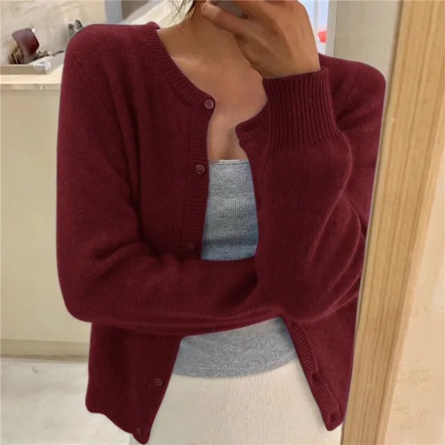 Judith - Women's Cropped Knit Cardigan - photo 7