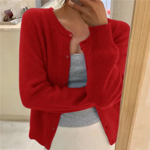Judith - Women's Cropped Knit Cardigan - photo 8