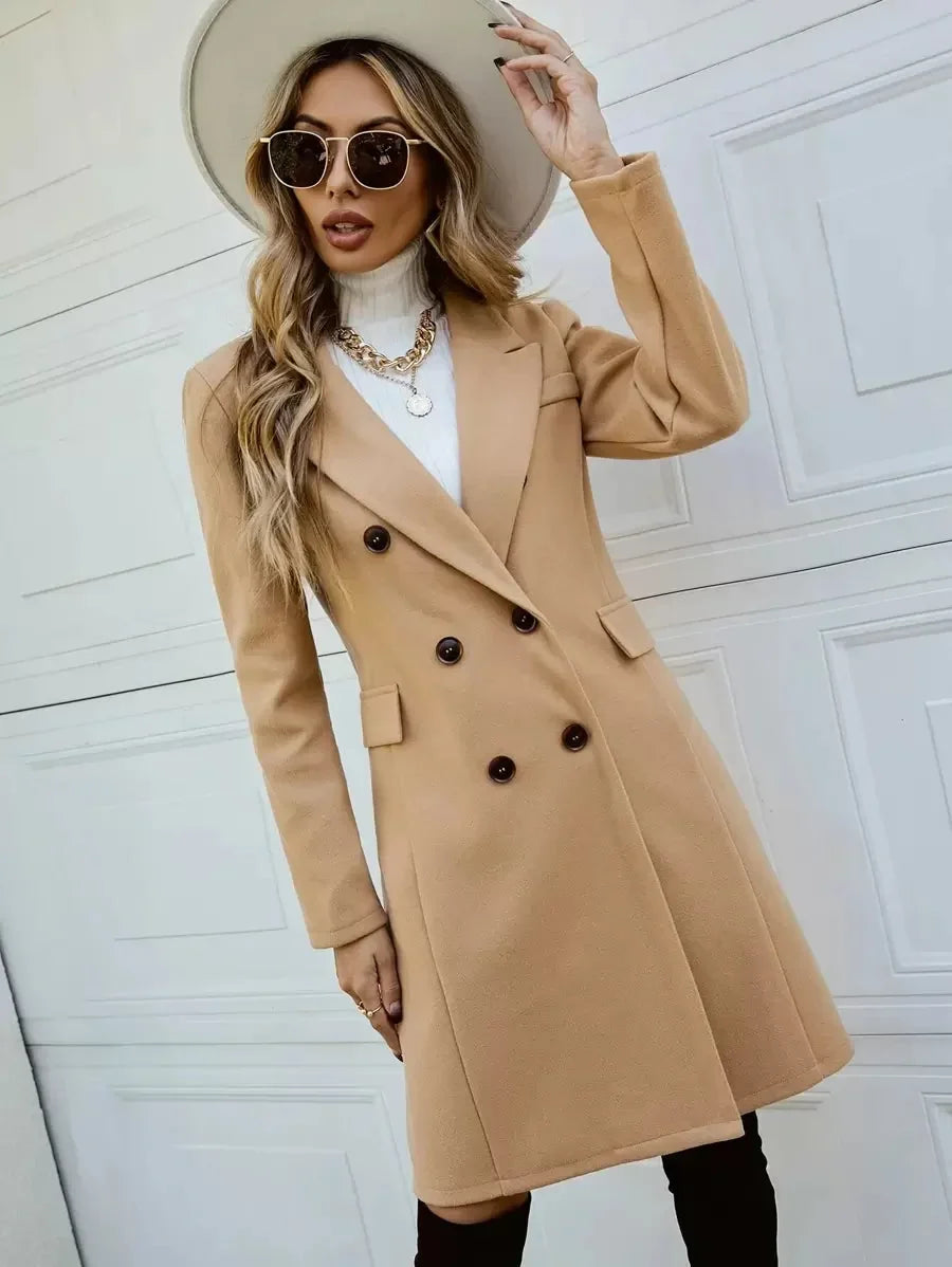 Junia - Women's Coat with Double-Breasted Front - photo 1
