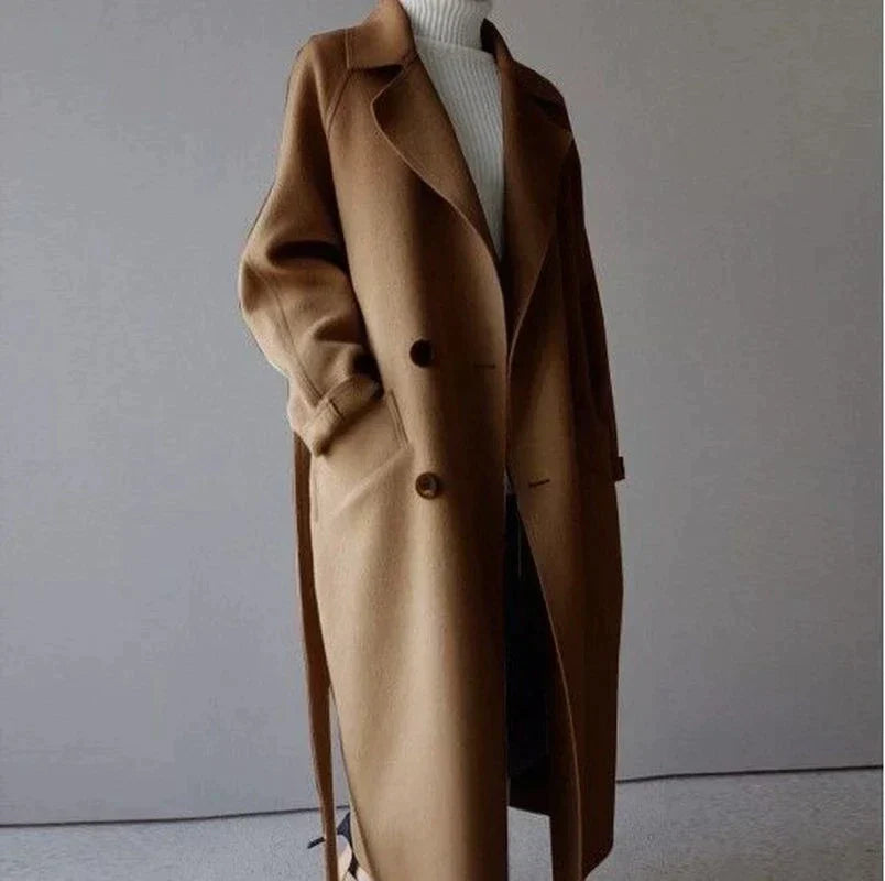 Karina - Women's Longline Coat with Button Front - photo 3