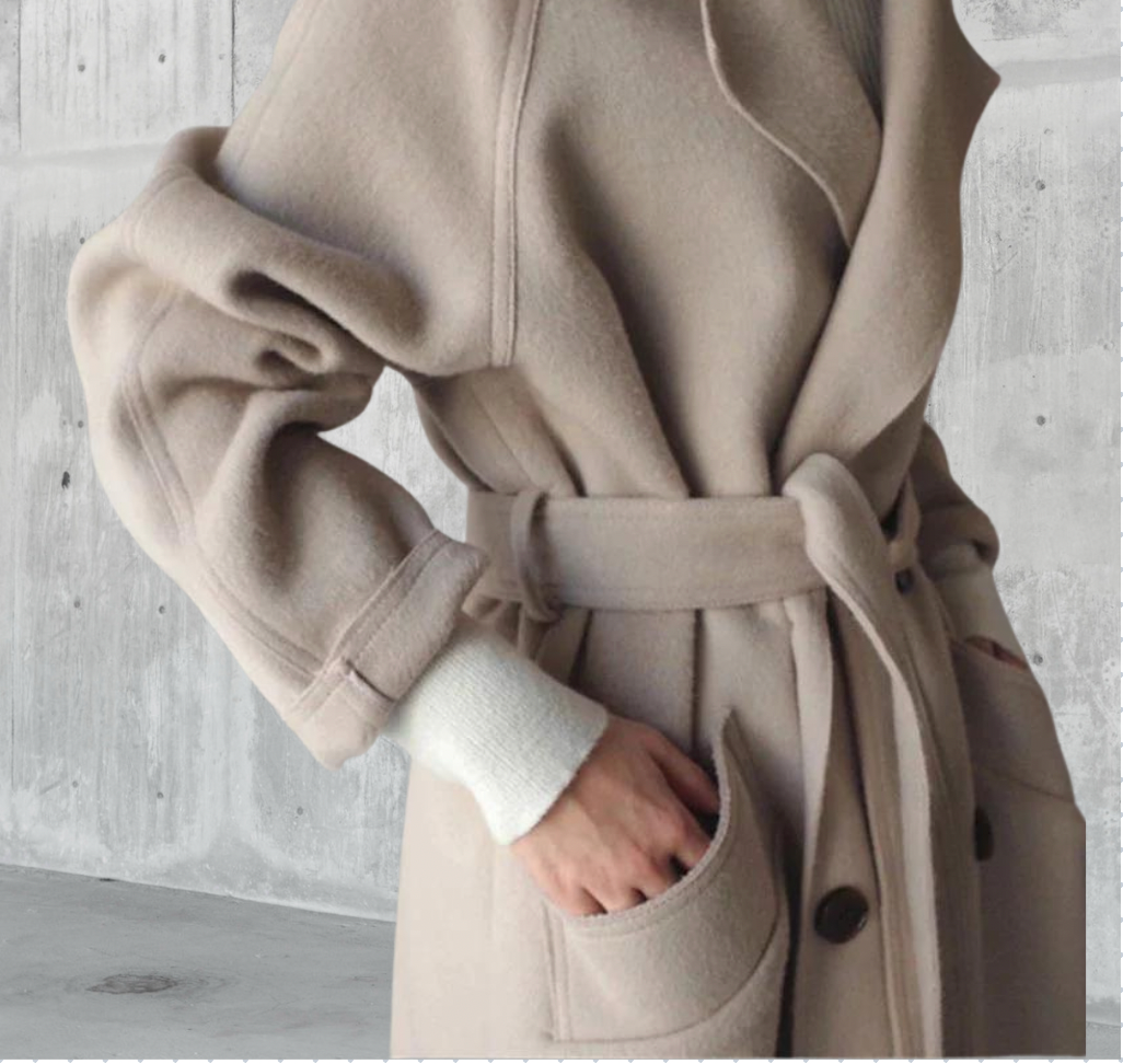 Karina - Women's Longline Coat with Button Front - photo 5