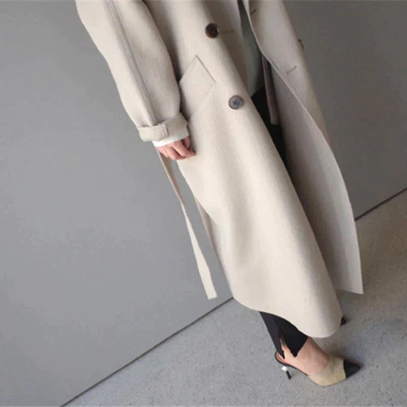 Karina - Women's Longline Coat with Button Front - photo 6