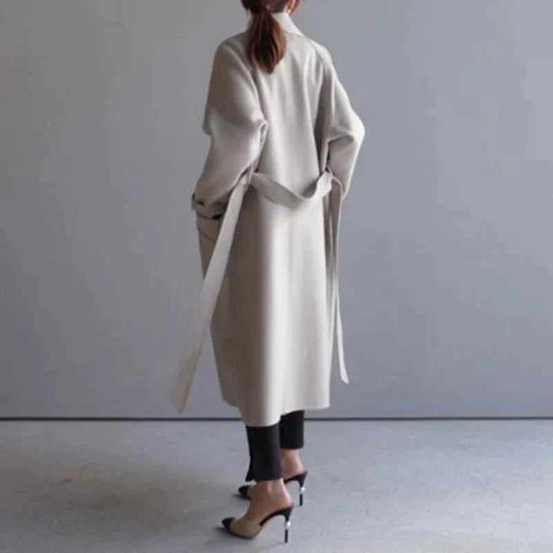 Karina - Women's Longline Coat with Button Front - photo 7