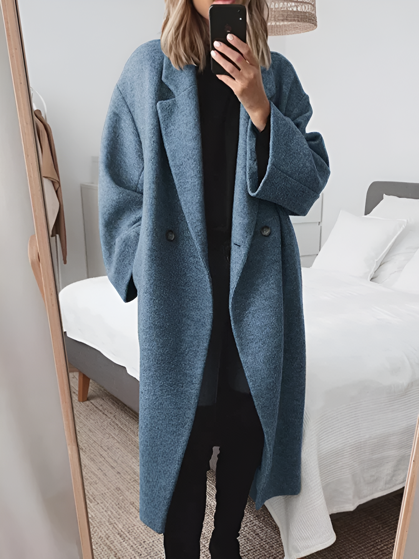 Kasey - Women's Oversized Double Breasted Coat - photo 3