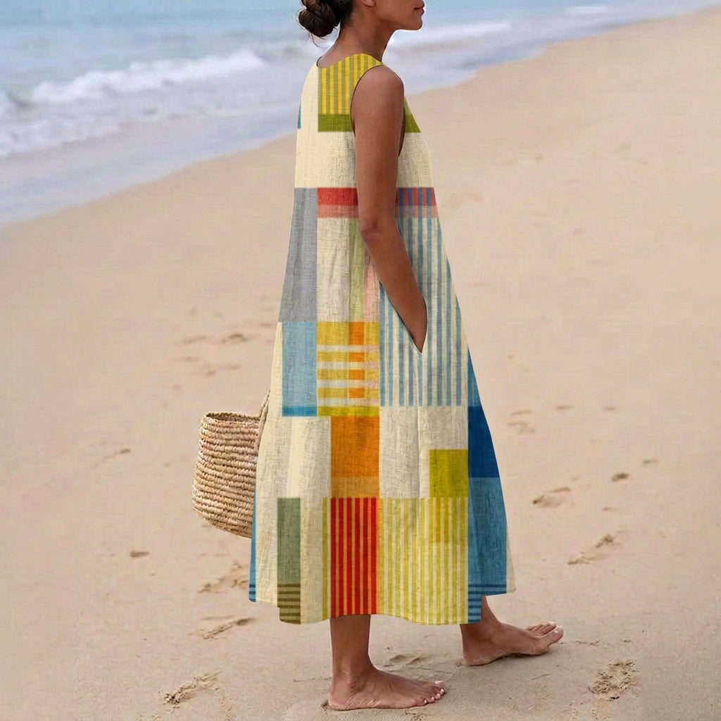 Kassie - Women's Artistic Patchwork Midi Dress - photo 2