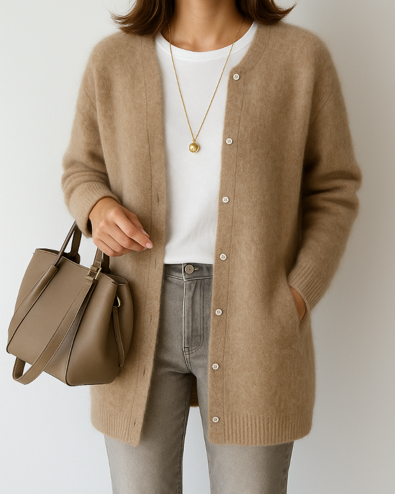 Katrina - Women's Relaxed Cardigan with Button Front - photo 1