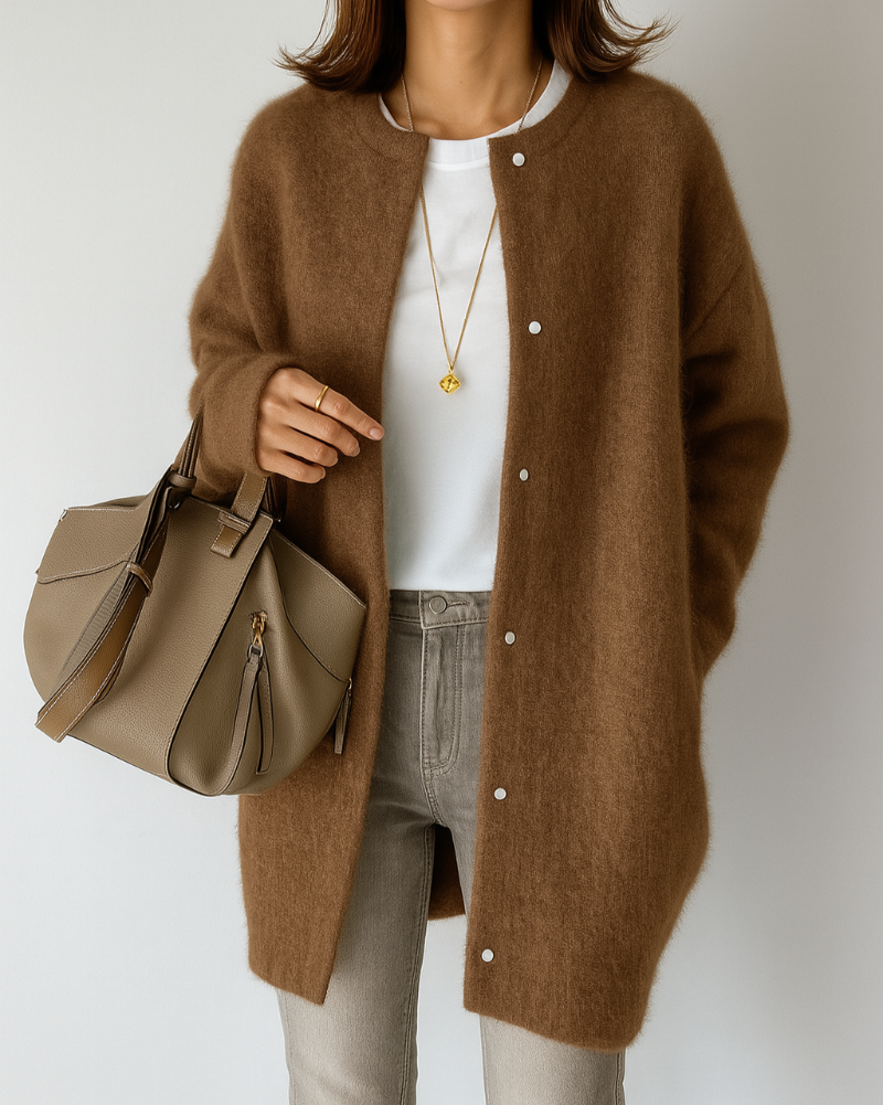 Katrina - Women's Relaxed Cardigan with Button Front - photo 4