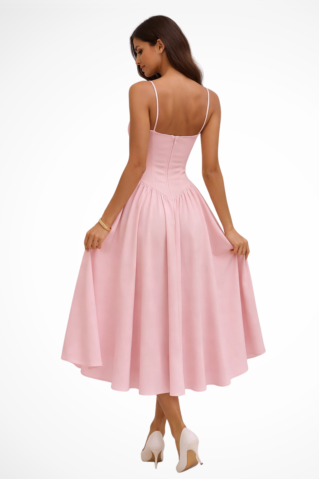 Katrina - Women's Corset Bodice A Line Midi Dress - photo 2