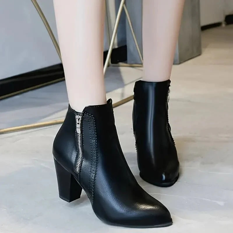 Katya - Women's Ankle Boots with Scalloped Trim and Side Zip - photo 7