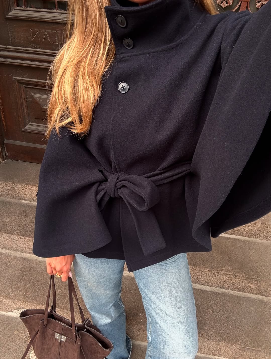 Kaya - Women's Wrap Cape with Ruching - photo 8