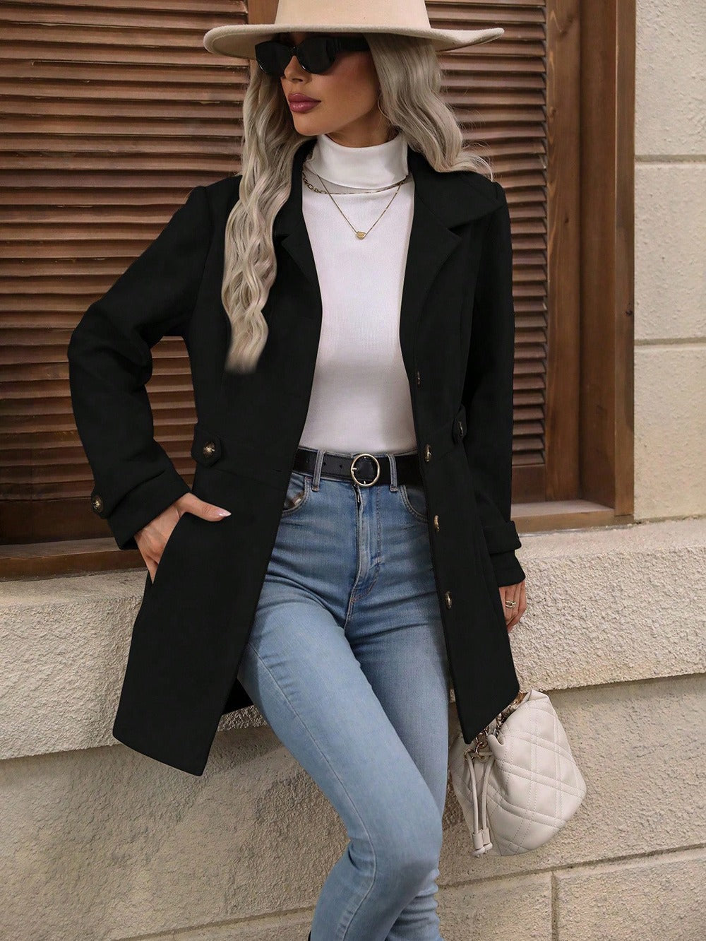 Kaylene - Women's Trench Coat with Button Front - photo 11