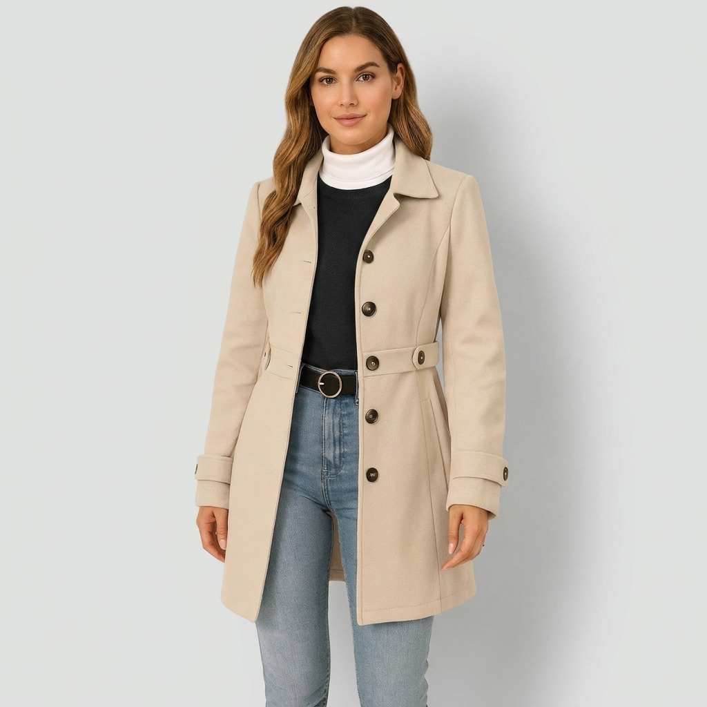 Kaylene - Women's Trench Coat with Button Front - photo 5