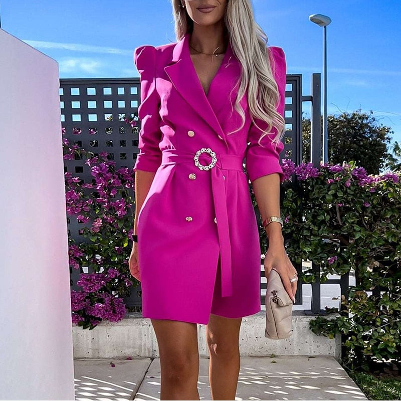 Kelly - Women's Belted Blazer Mini Dress - photo 5