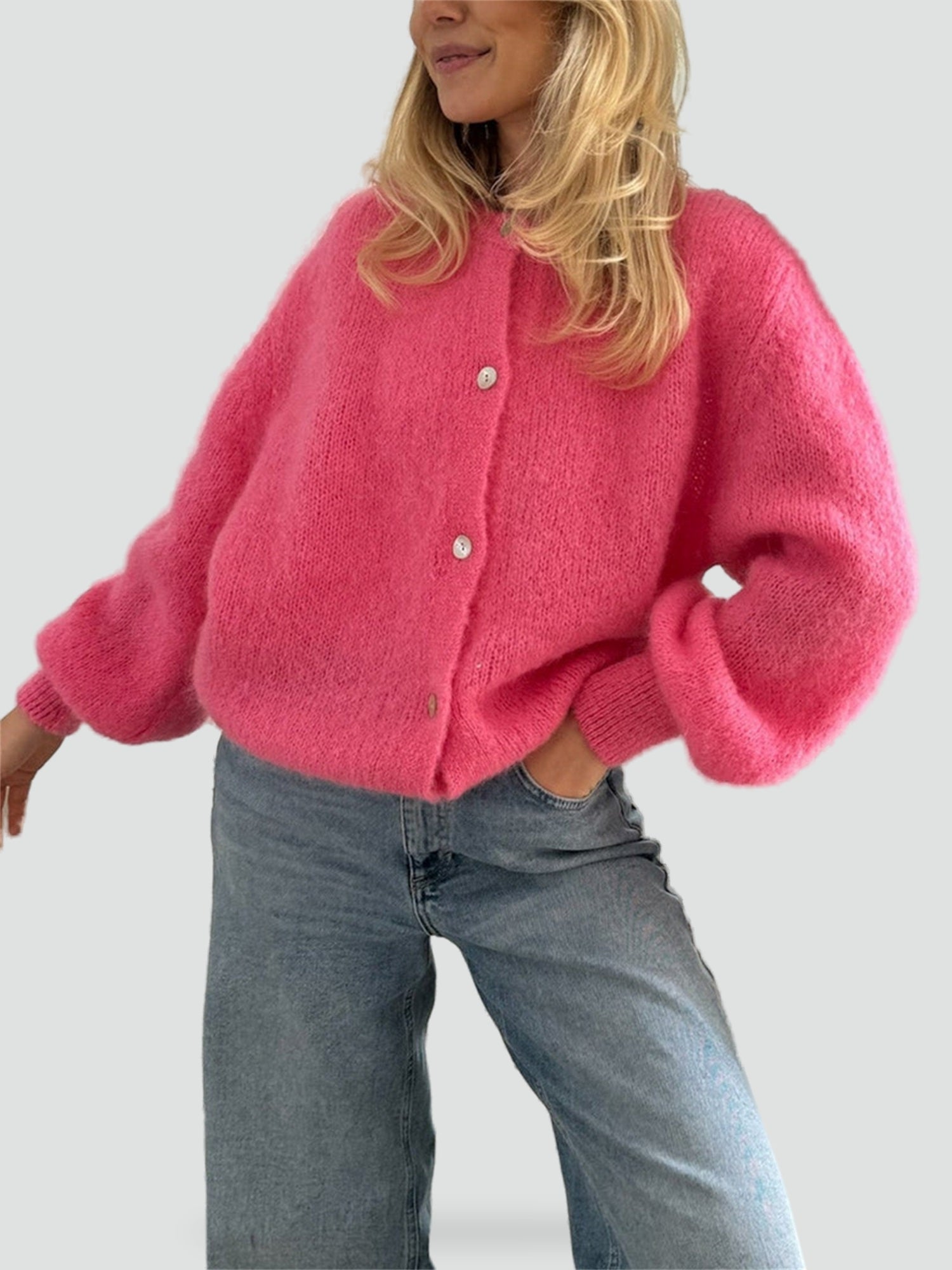 Kimberley - Women's Winter Jumper with Button Front - photo 10