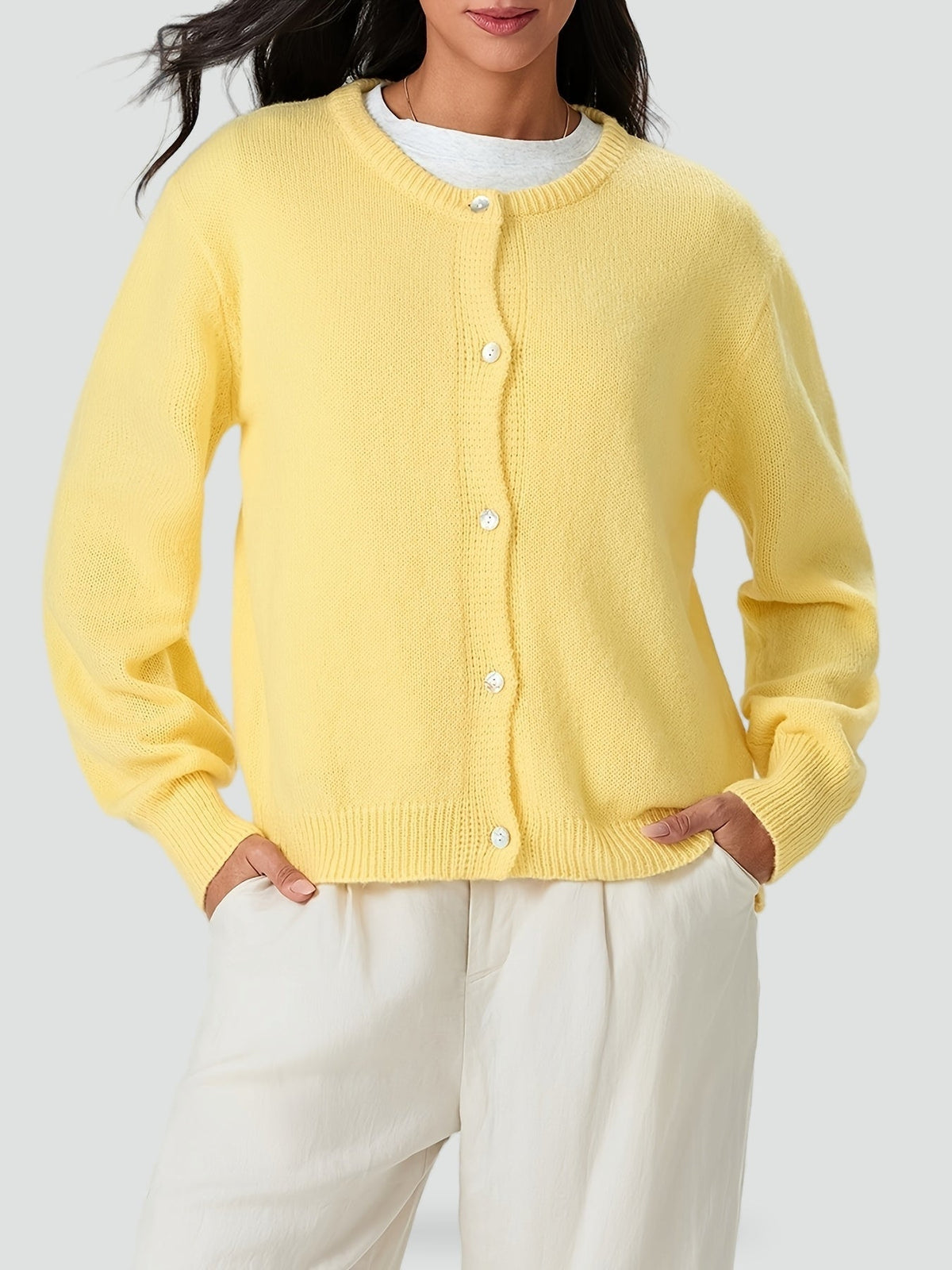 Kimberley - Women's Winter Jumper with Button Front - photo 11
