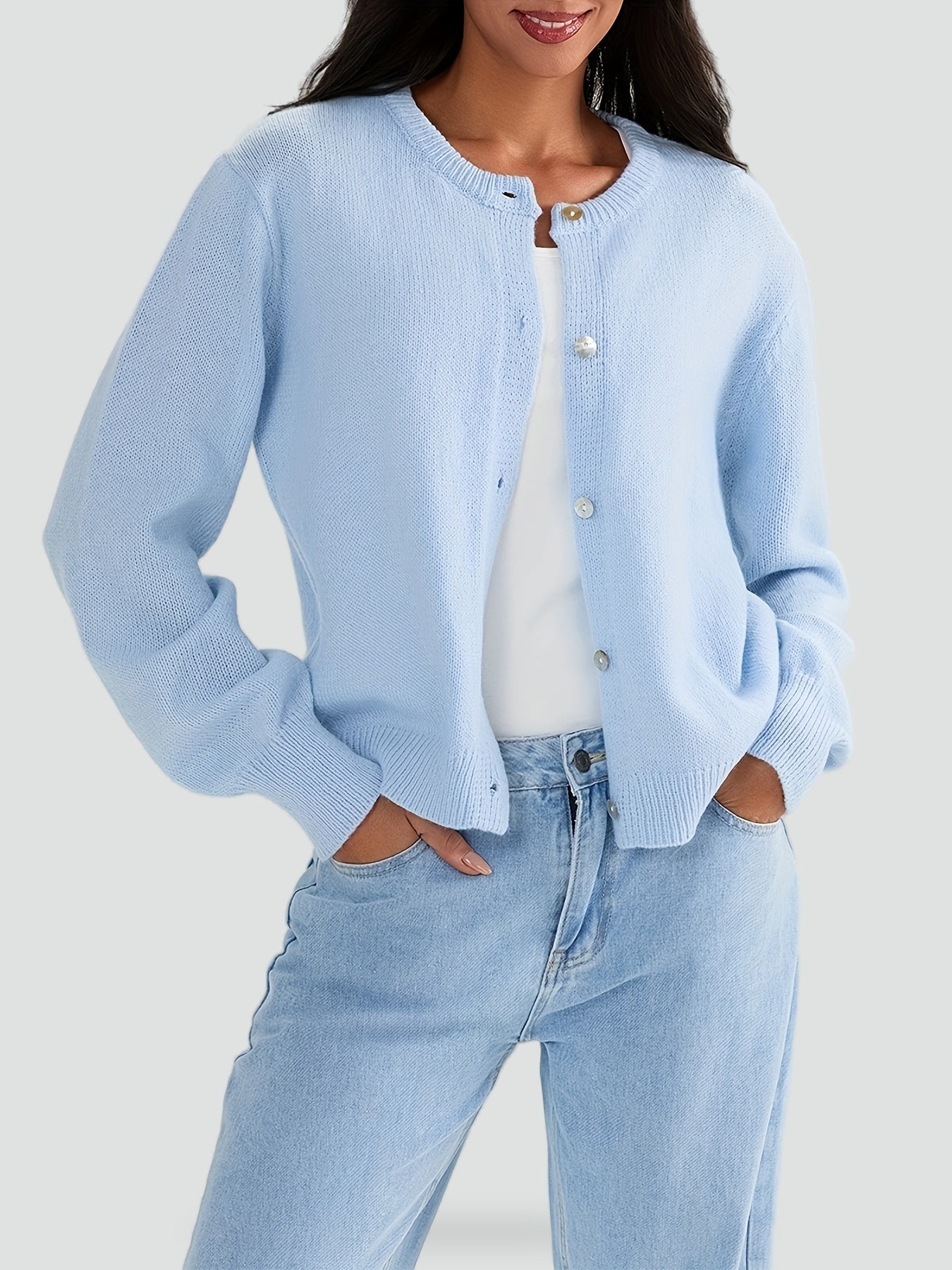 Kimberley - Women's Winter Jumper with Button Front - photo 12