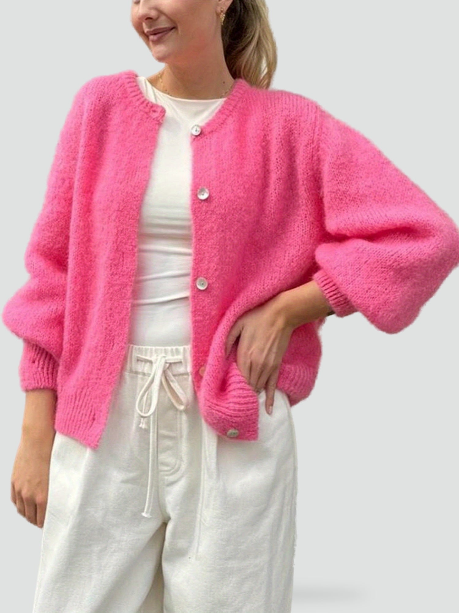 Kimberley - Women's Winter Jumper with Button Front - photo 17