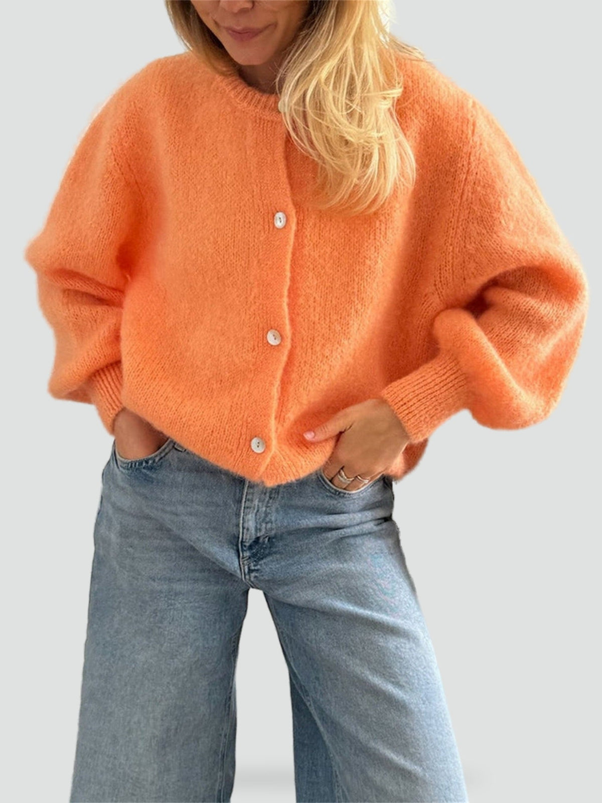 Kimberley - Women's Winter Jumper with Button Front - photo 6