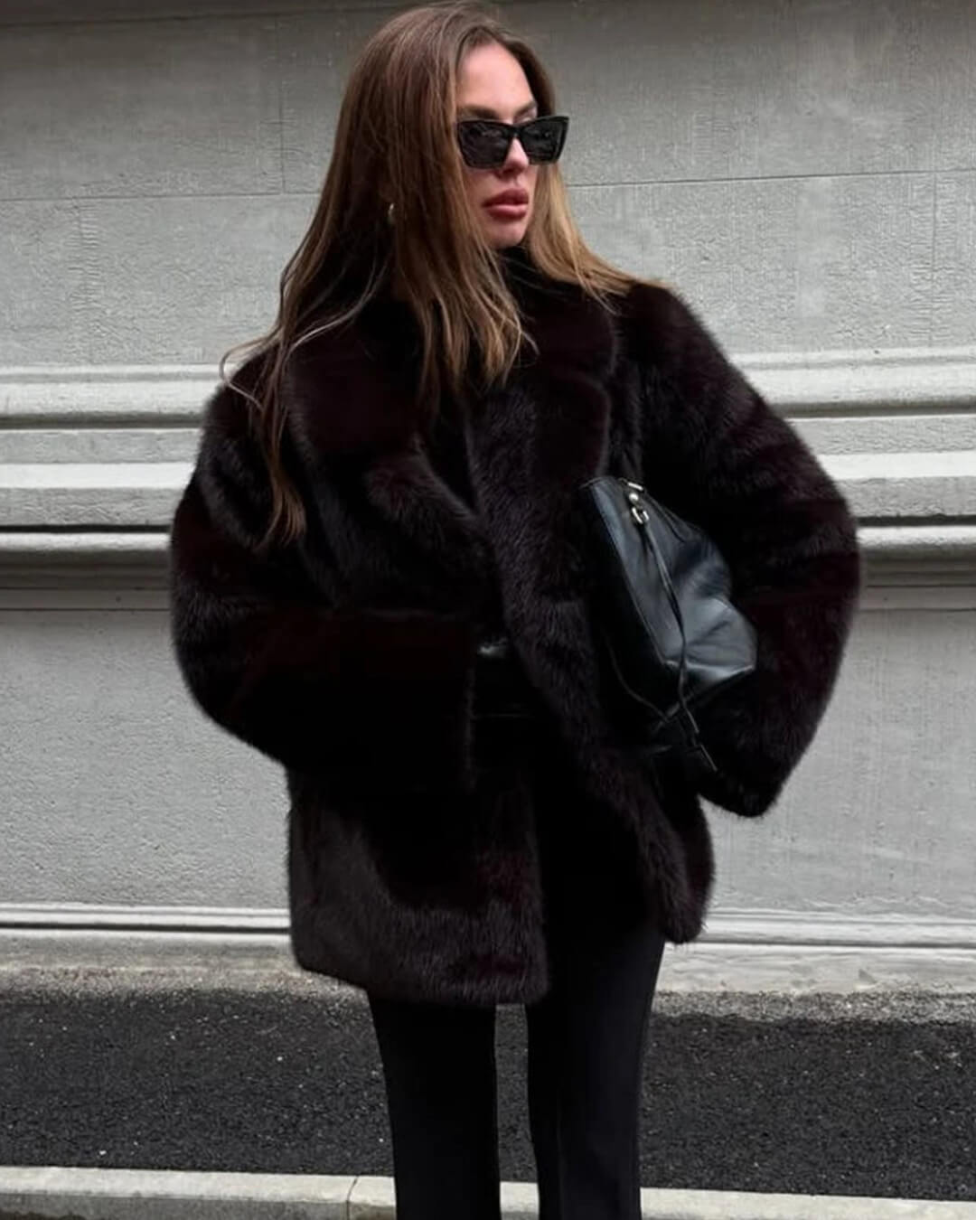 Lark-Rose - Women's Wrap Coat with Roll Neck - photo 6