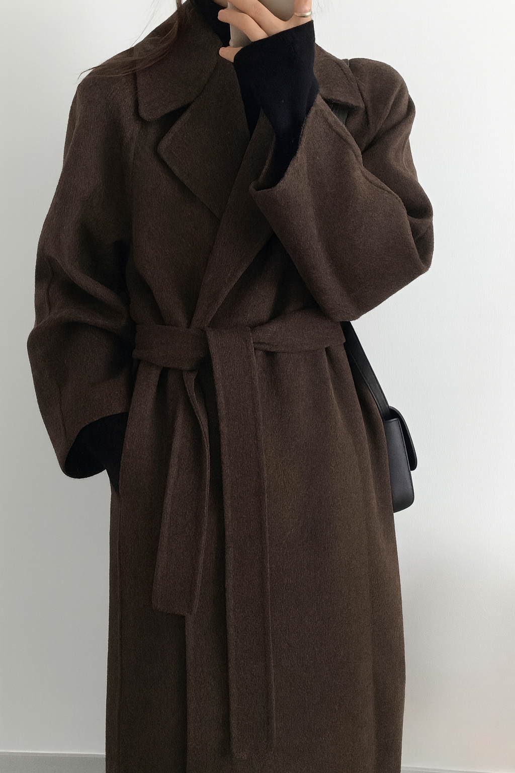 Laurie - Women's Belted Longline Coat - photo 1