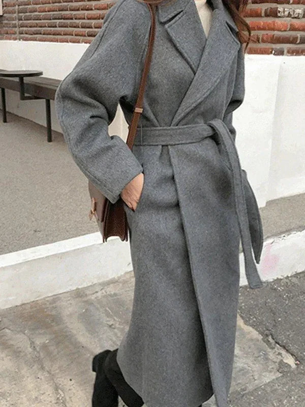 Laurie - Women's Belted Longline Coat - photo 5