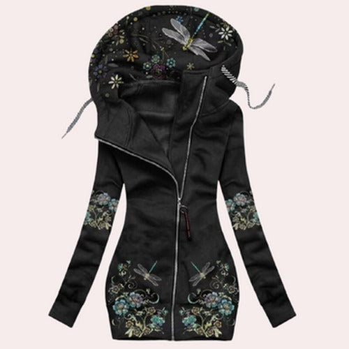 Elaine - Women's Floral Zip-Up Hoodie - photo 3
