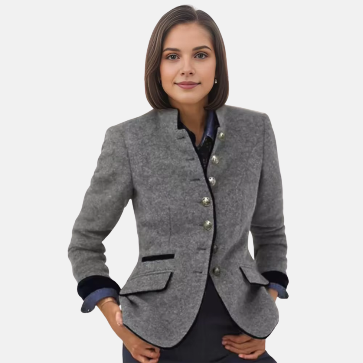 Leanne - Women's Blazer with Button Front - photo 2
