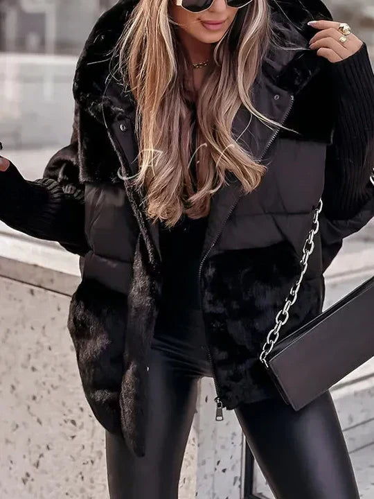Lettie - Women's Faux Fur Panel Winter Jacket - photo 2