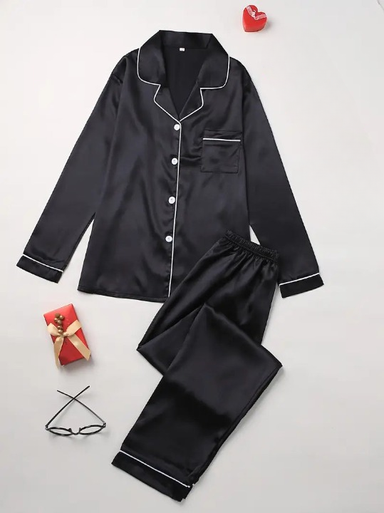 Lucinda - Women's Button-Front Pyjama Set with Long Sleeves
