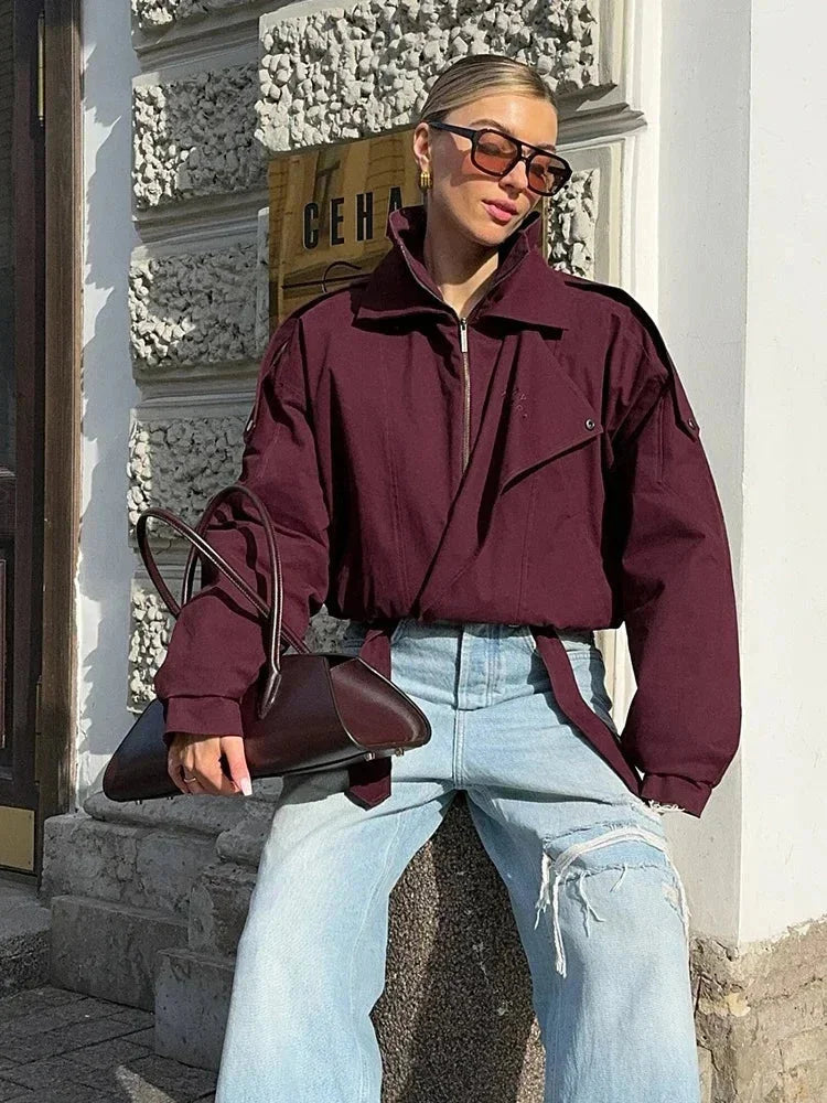 Lexi - Women's Bomber Jacket with Side Pockets - photo 1