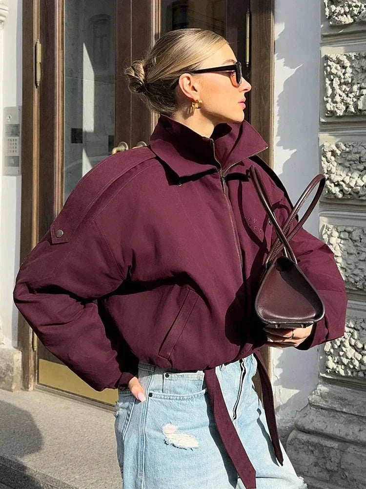 Lexi - Women's Bomber Jacket with Side Pockets - photo 4