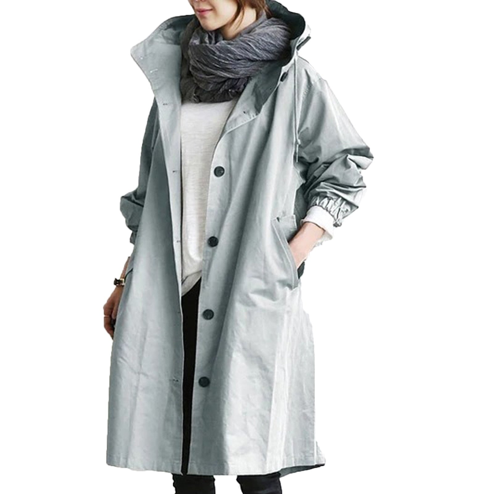 Lila - Women's Relaxed Long Coat with Pockets - photo 6