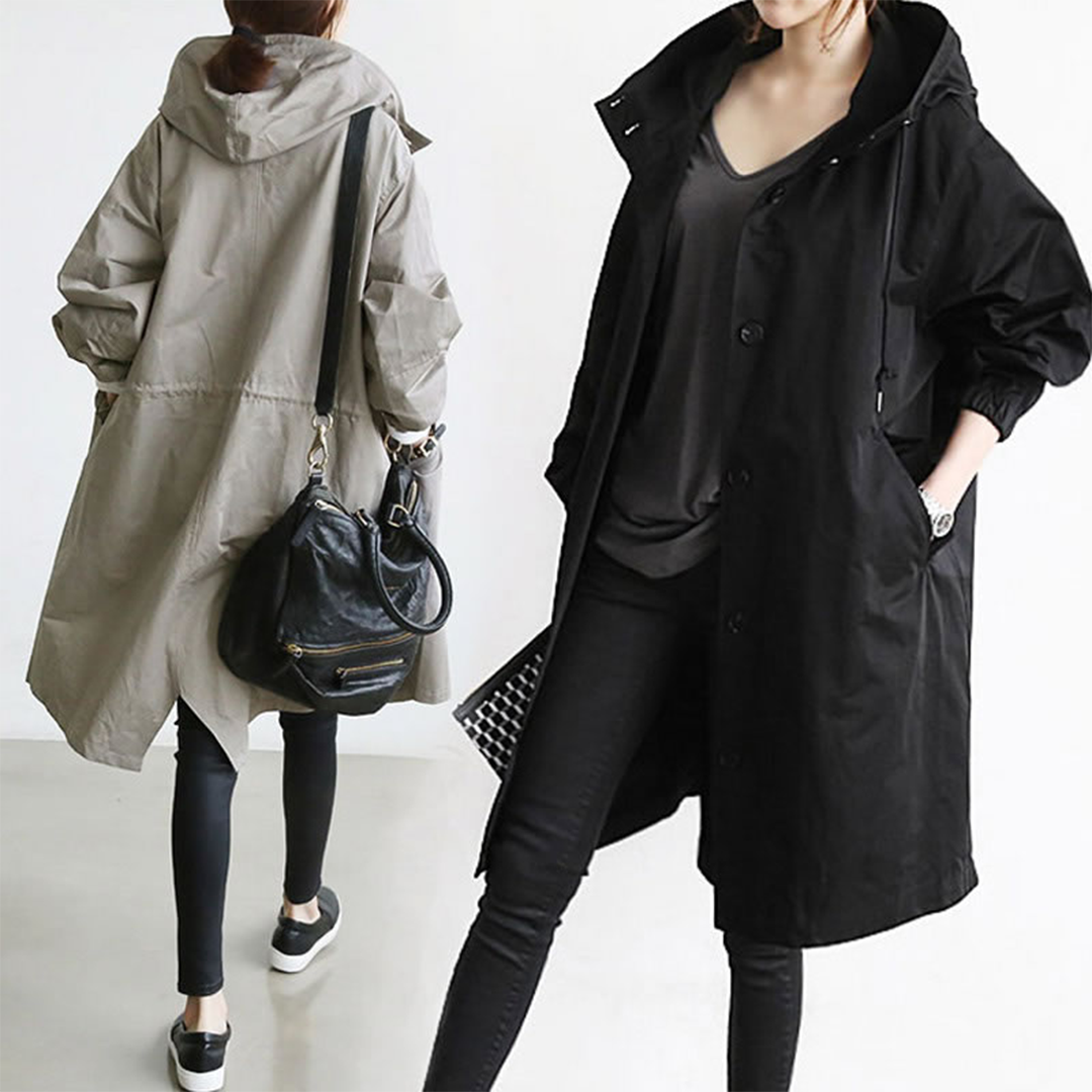 Lila - Women's Relaxed Long Coat with Pockets - photo 7