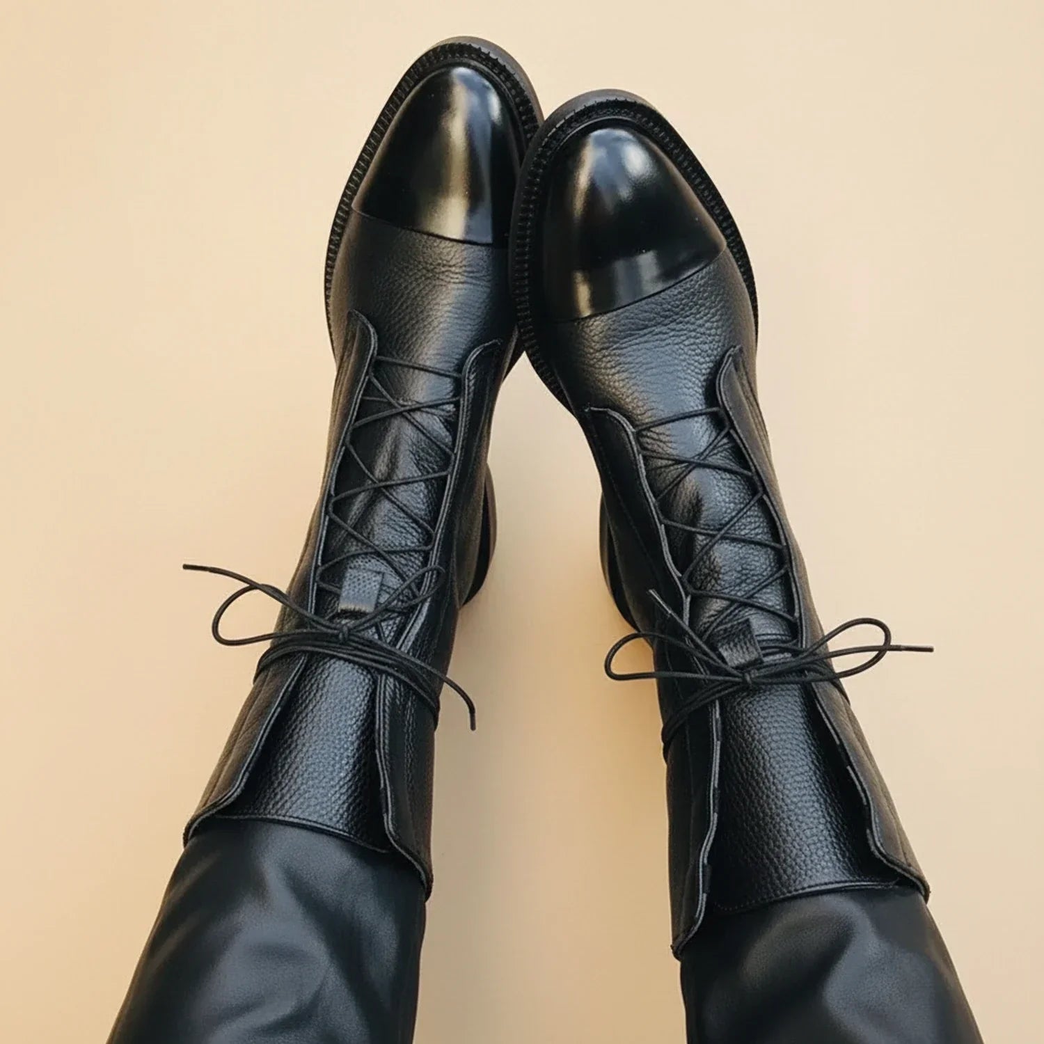 Linden - Women's Boots in Leather Look Finish with Lace-Up Front - photo 1
