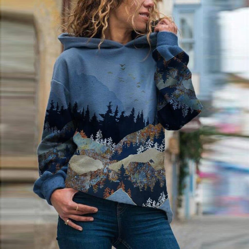 Louisa - Women's Relaxed Hoodie in Landscape Print - photo 5