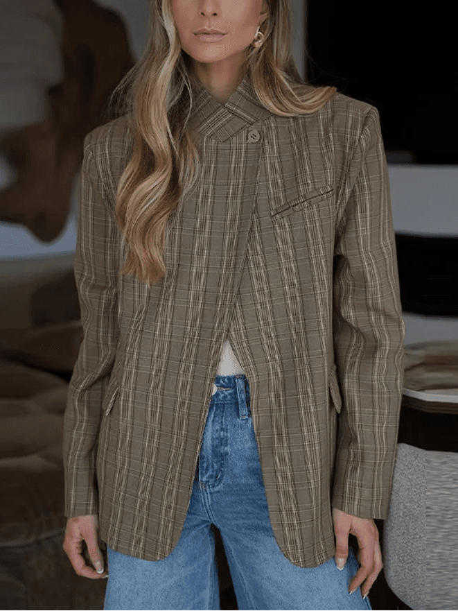 Lucia - Women's Jacket in Stripe with Collar - photo 1