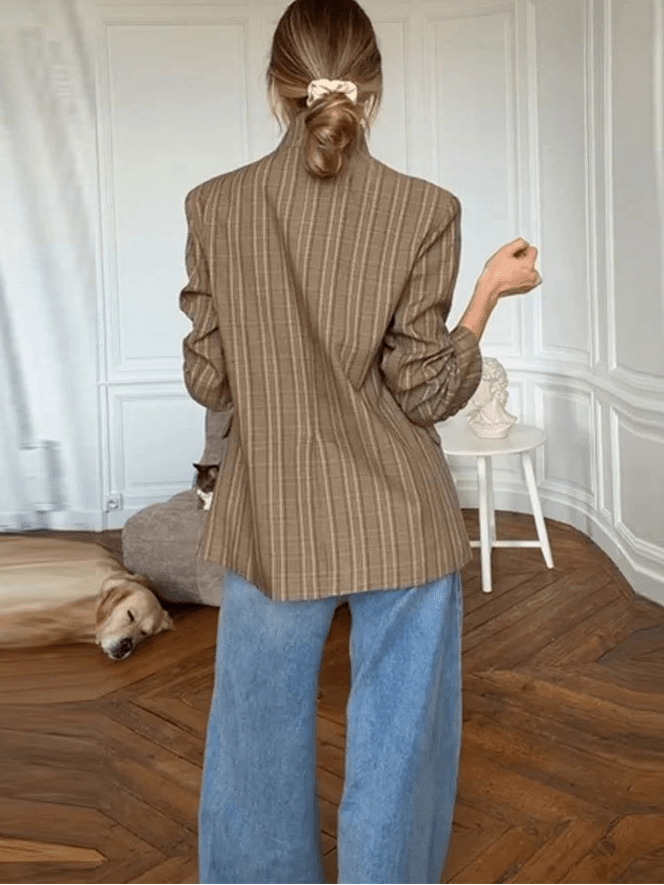 Lucia - Women's Jacket in Stripe with Collar - photo 4